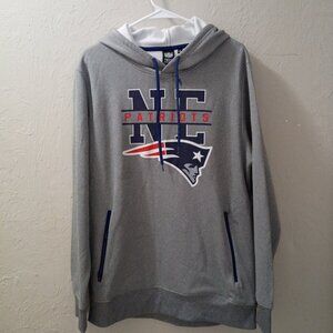 New England Patriots Grey Hoodie Sweatshirt NFL Team apparel Men LG